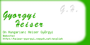 gyorgyi heiser business card